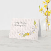 Carte de jour de mariage pour mariée et fille (Fleur jaune)