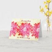 Carte de jour de mère chrysanthème rose (Fleur jaune)