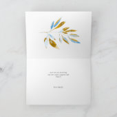 carte de jour de mère heureuse à fleurs d'or bleu (Intérieur)