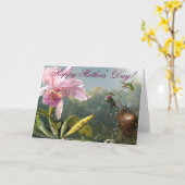 Carte de jour de mères de colibris d'orchidée (Fleur jaune)