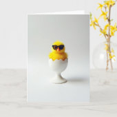 Carte de Jour de Naissance de Poulet Mignon (Fleur jaune)
