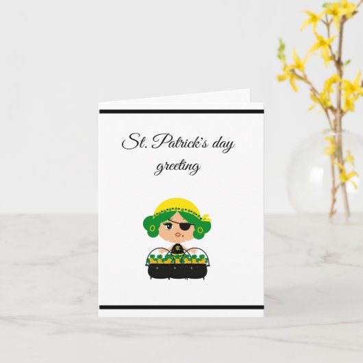 carte de jour de pirate st patrick (Fleur jaune)