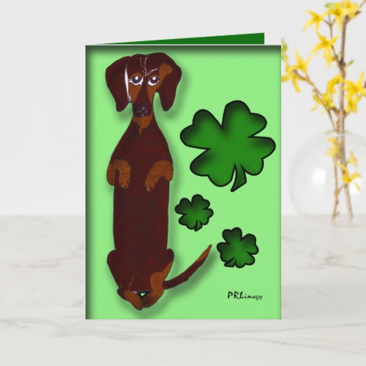 Carte de jour de Sidney St Patrick de teckel (Fleur jaune)