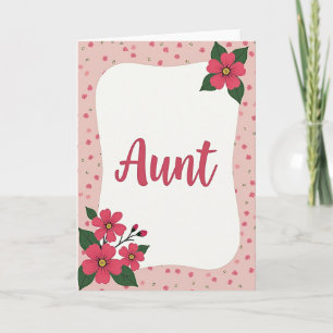 Carte de jour de tante à fleurs roses