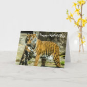 Carte de jour de tigre et de mère de CUB (Fleur jaune)