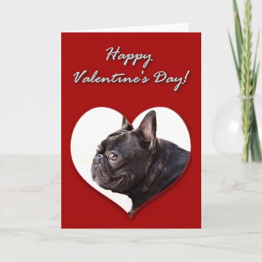 Carte de jour de Valentines de bouledogue français (Devant)
