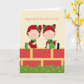 Carte de Jour des Grands-parents de Twins (Fleur jaune)