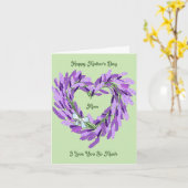 Carte de jour des mères avec coeur de lavande (Fleur jaune)