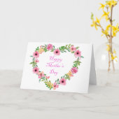 Carte de jour des mères du coeur floral (Fleur jaune)