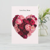 Carte de jour des mères en forme de coeur (Debout devant)