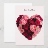 Carte de jour des mères en forme de coeur (Devant / Derrière)