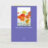 Carte de jour des mères florales de fleurs de pavo (Dos)