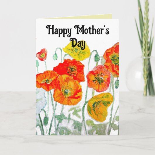 Carte de jour des mères florales de fleurs de pavo (Devant)