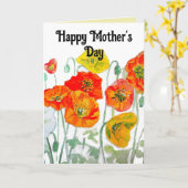 Carte de jour des mères florales de fleurs de pavo (Fleur jaune)