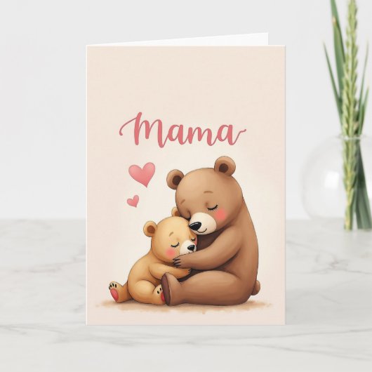Carte de Jour des Mères Ourse Hugs (Devant)