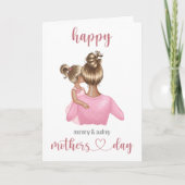 Carte de jour des mères personnalisées rose mignon (Devant)