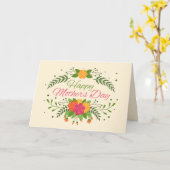 Carte de jour des mères Roses de couleur rouge et  (Fleur jaune)