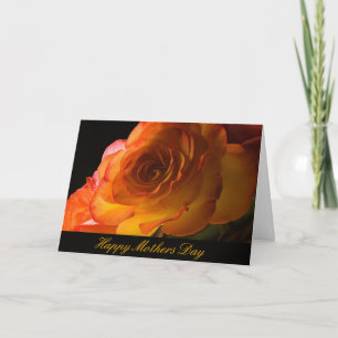 Carte de jour des mères Roses jaunes et orange