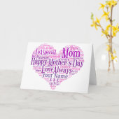 Carte de jour des mères Typographie personnalisée  (Fleur jaune)