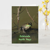 Carte de Jour des terres Funny Frog (Fleur jaune)