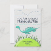 Carte de jour Dinosaur Valentines pour enfants (Devant)