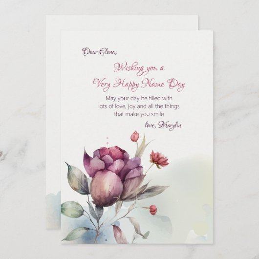 Carte de jour du nom du Rose du désert (Devant / Derrière)