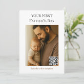 Carte de jour du premier père avec QR Surprise (Debout devant)