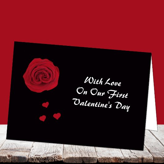 Carte de jour du premier Valentin rose