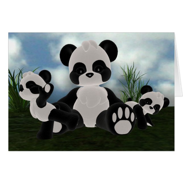 Carte de jour ensoleillé de Bearz de panda (Devant horizontal)