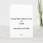 Carte de jour gothique vintage Valentines (Dos)
