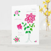 Carte de jour Grand-parents - Fleurs roses (Fleur jaune)