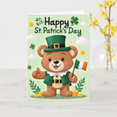 Carte de jour heureux Clover Bear (Fleur jaune)