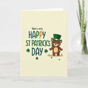 Carte de jour heureux Shamrock Bear