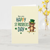 Carte de jour heureux Shamrock Bear (Fleur jaune)