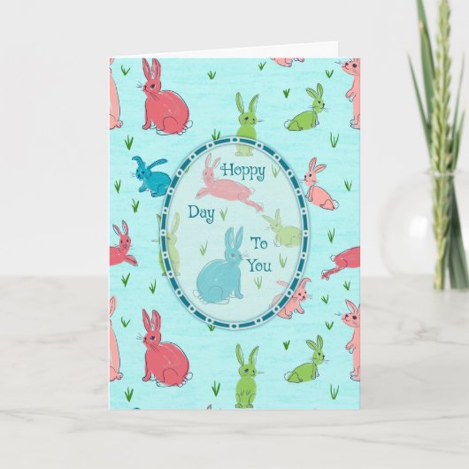 Carte de jour Hoppy pour enfants Bunny (Devant)