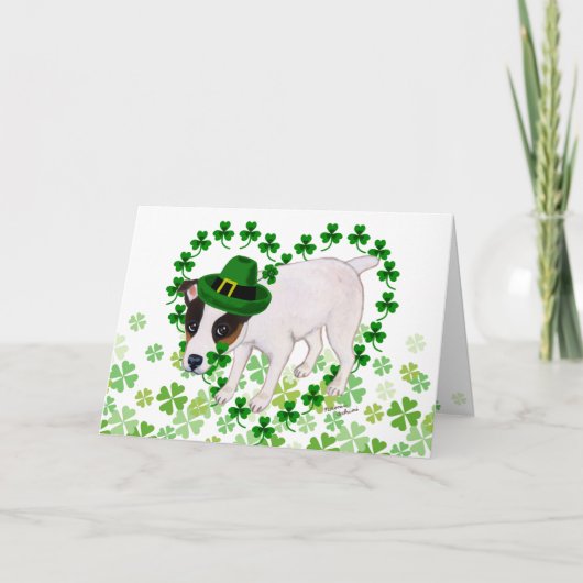 Carte de jour Jack Russell Terrier St. Patrick (Devant)