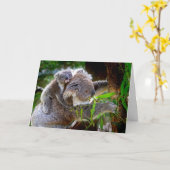 Carte de jour Koala et Joey Mothers (Fleur jaune)