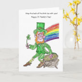 Carte de jour Lucky Leprechaun St. Patrick (Fleur jaune)