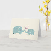 Carte de jour Mama et Baby Elephant Mothers (Fleur jaune)