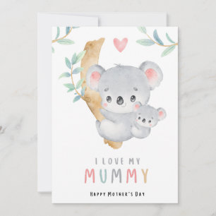 Carte de jour maman ours mignonne mère adorable