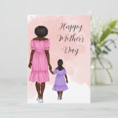 Carte de jour mère avec fille (Debout devant)
