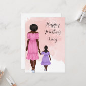 Carte de jour mère avec fille (Devant/Arrière en situation)