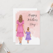 Carte de jour mère avec fille (Devant/Arrière en situation)