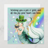 Carte de jour Mermaid et Pot o' Gold St. Patrick (Devant / Derrière)
