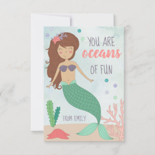 Carte de jour Mermaid Valentines pour enfants