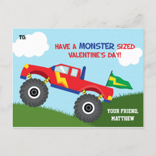 Carte de jour Monster Truck Valentines Enfants (po