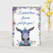 Carte de jour Mule mule caricature animal mères (Fleur jaune)