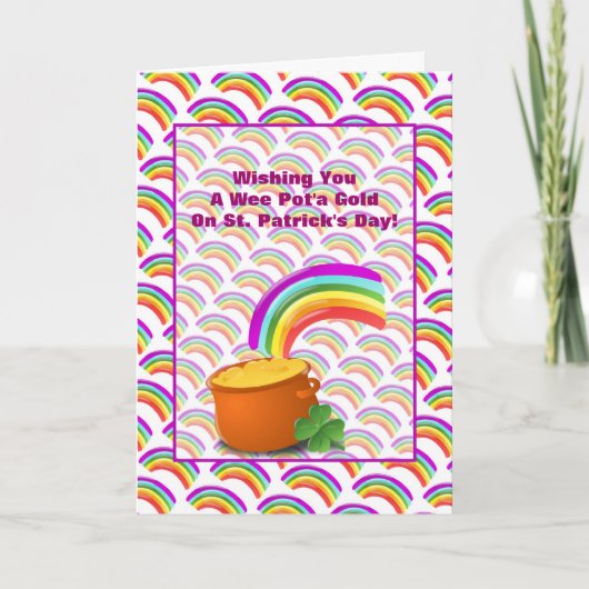 Carte de jour Pot'a Gold et Rainbow St. Patrick (Devant)