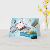 Carte de jour pour les administrateurs amusants - (Fleur jaune)