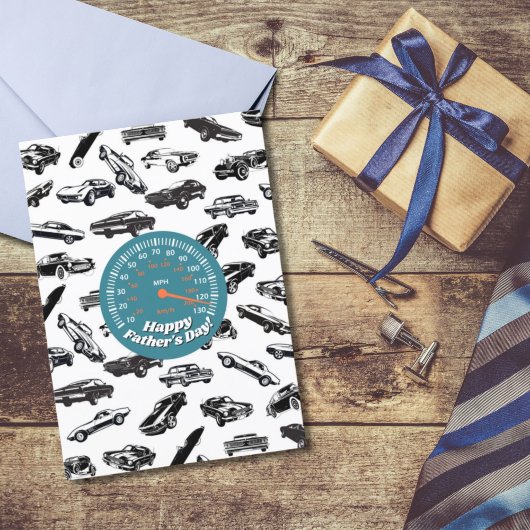 Carte de jour pour père de voiture classique